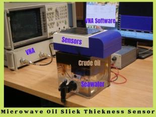 Oil Spill Experiment with Microwave Oil Sensor